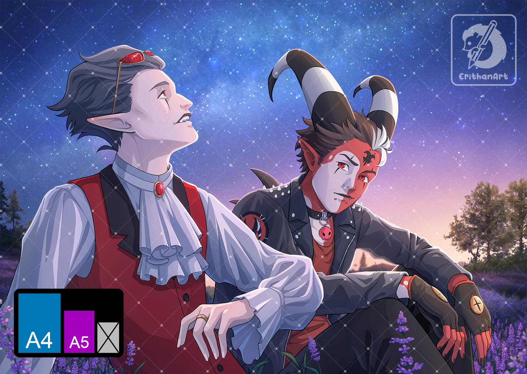 Stolas & Blitz stargazing (Helluva Boss)