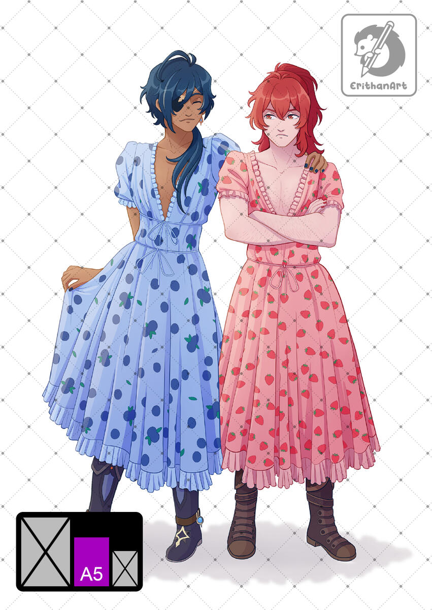 Kaeya & Diluc fruity dresses (Genshin Impact)