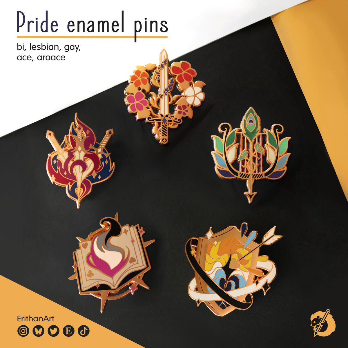 Pines metálicos: lesbiana, bi, gay, asexual y aroace