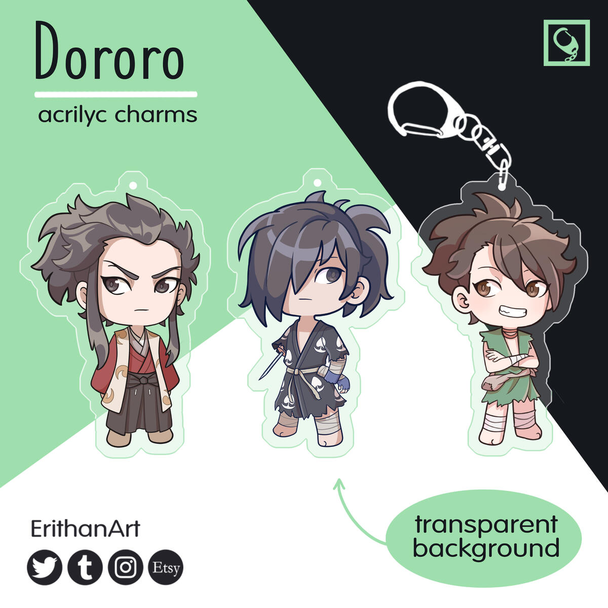 Dororo: Tahomaru, Hyakkimaru, Dororo (only a few stickers left)