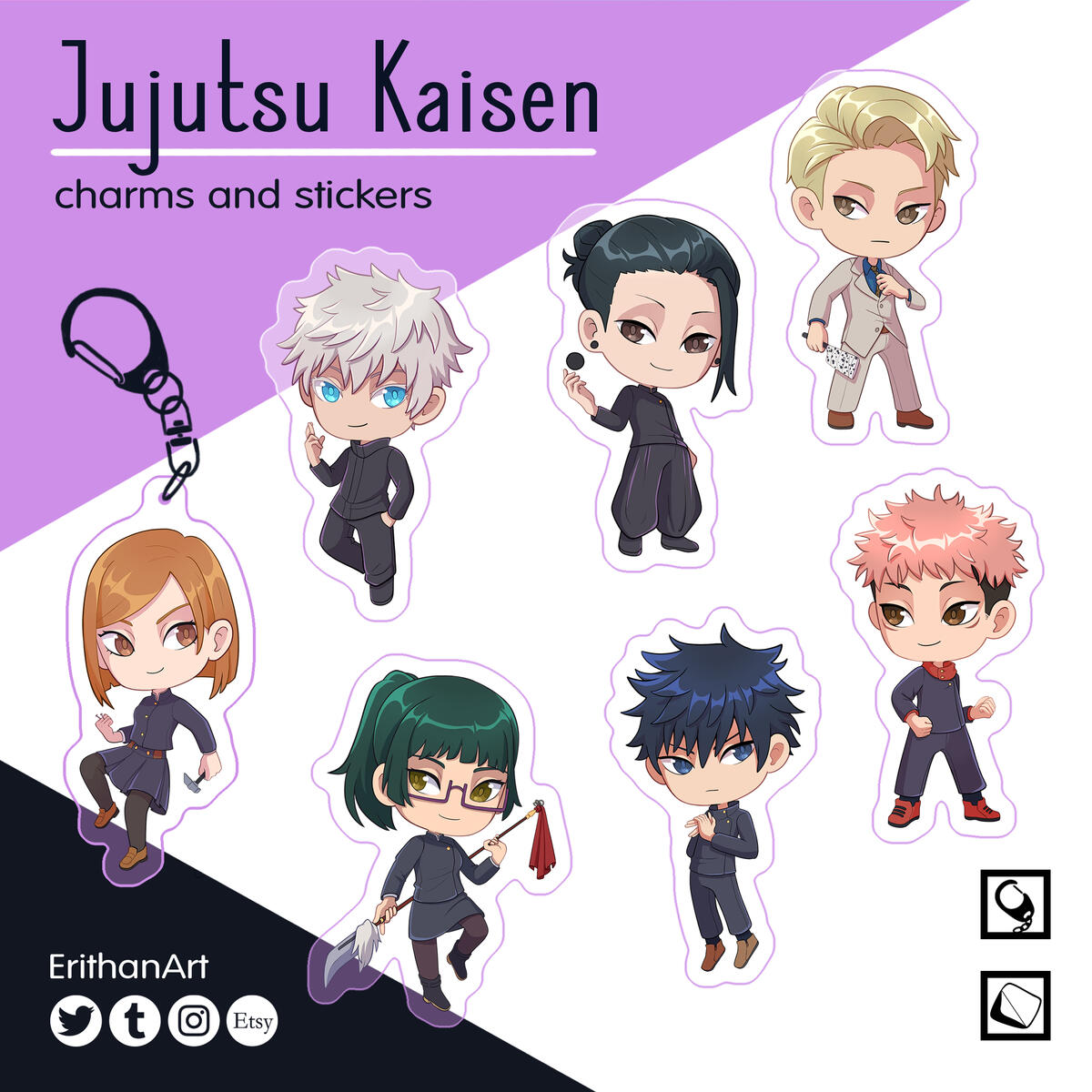 Jujutsu Kaisen: Gojo, Geto, Nanami, Nobara, Maki, Megumi, Yuji