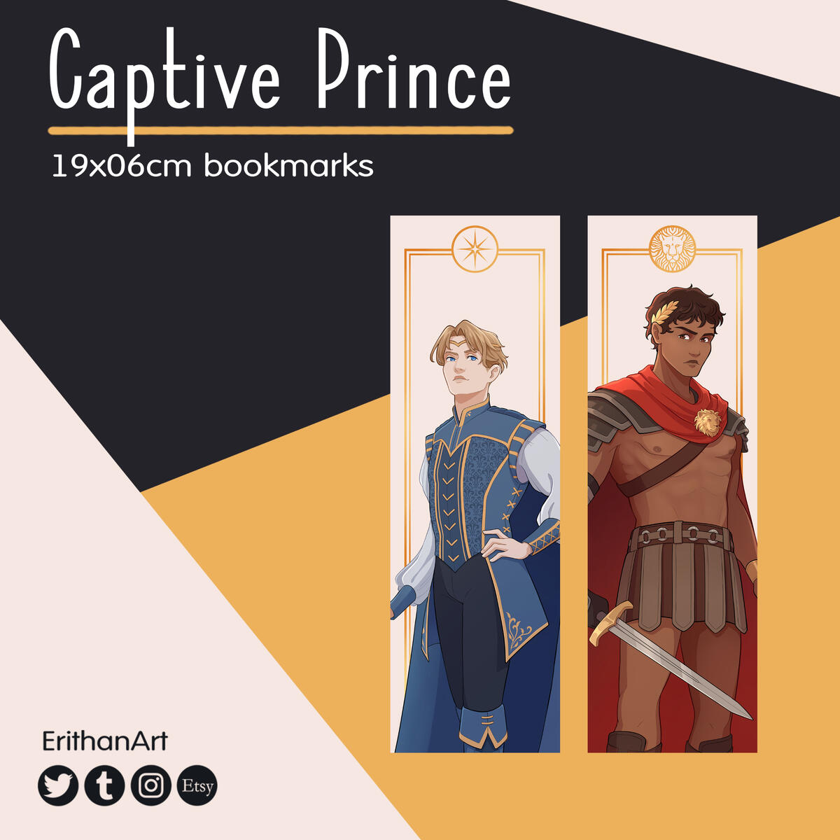 Marcapáginas de Príncipe Cautivo: Laurent y Damen