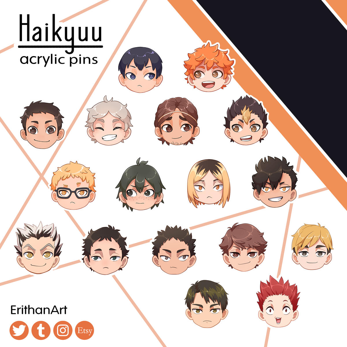 Haikyuu pines y pegatinas